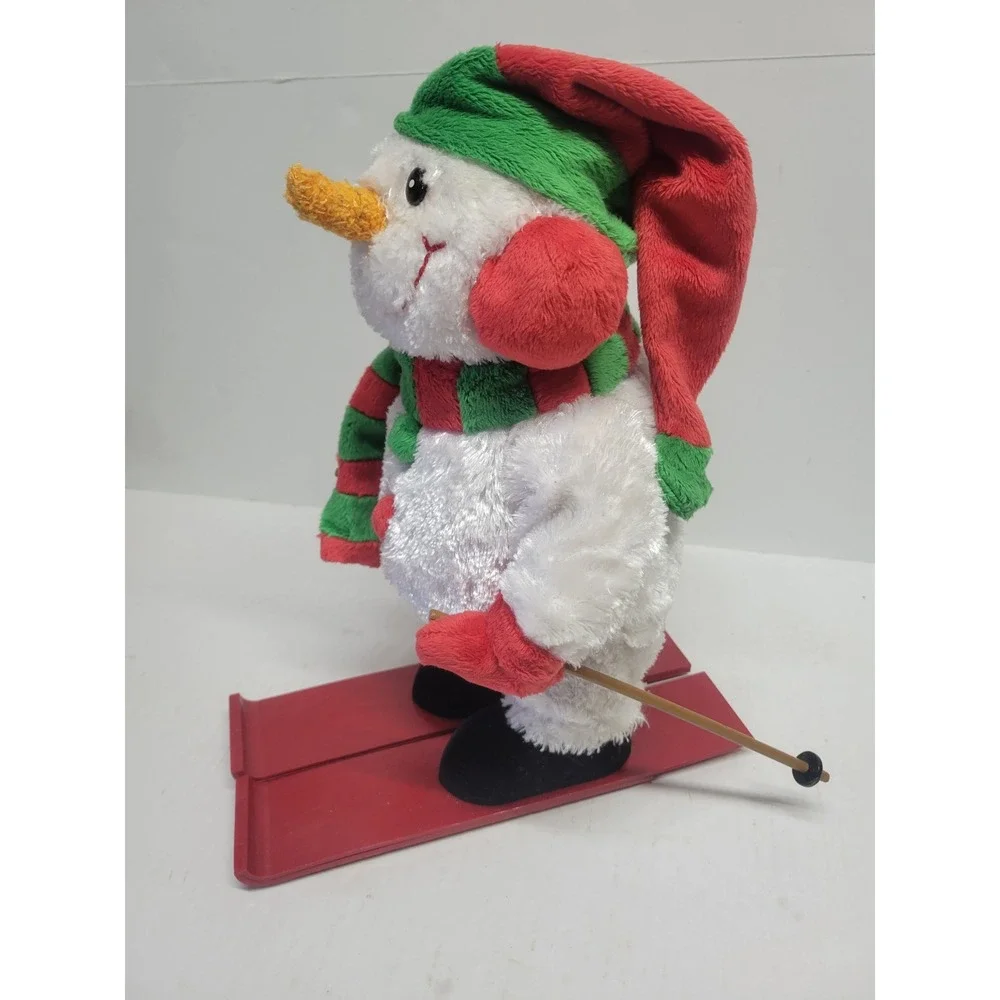 Gemmy Animated Skiing Snowman Plush Holiday Figure parts or‎ fix